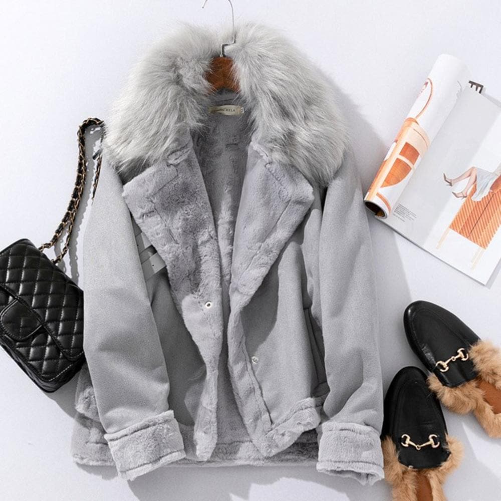 NANON - PRECIOSA CHAQUETA DE ANTE CON PIEL SINTÉTICA