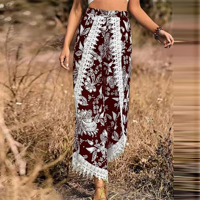 Elegantes pantalones de encaje