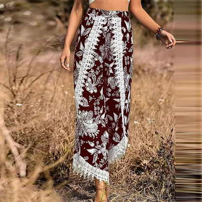 Elegantes pantalones de encaje
