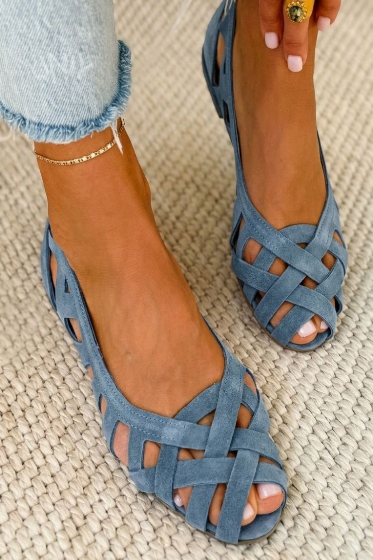Buty Damskie Płaskie Ażurowe