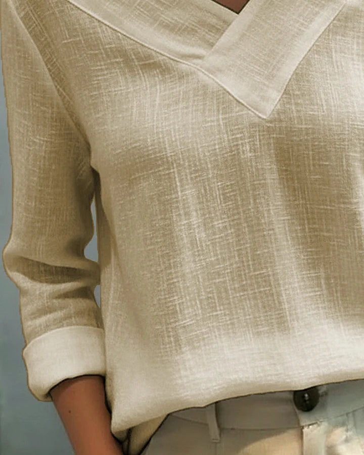 Damska Bluzka Z Wycięciem V-Neck