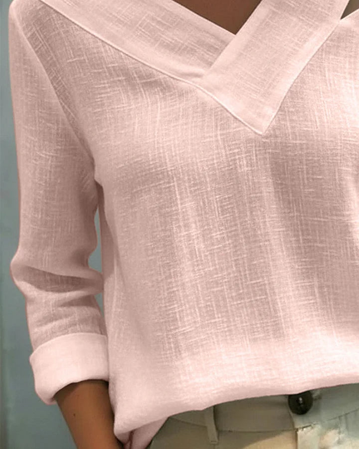 Damska Bluzka Z Wycięciem V-Neck