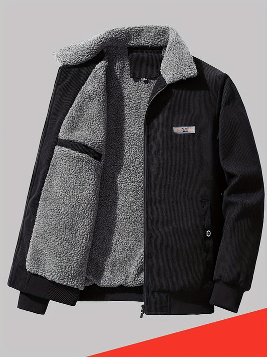 Chaqueta de invierno de algodón transpirable de estilo retro informal para hombre | Perfecta para llevar a diario