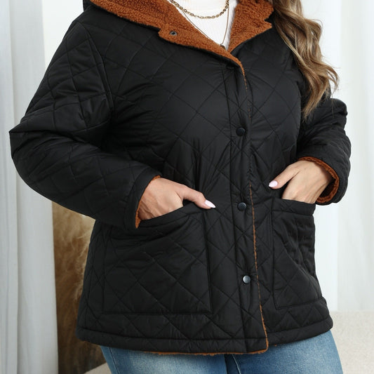 Nina | Chaqueta acolchada con capucha y forro de felpa talla grande