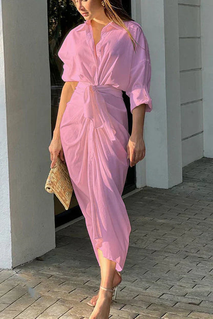 Vestido largo con lazo ajustable