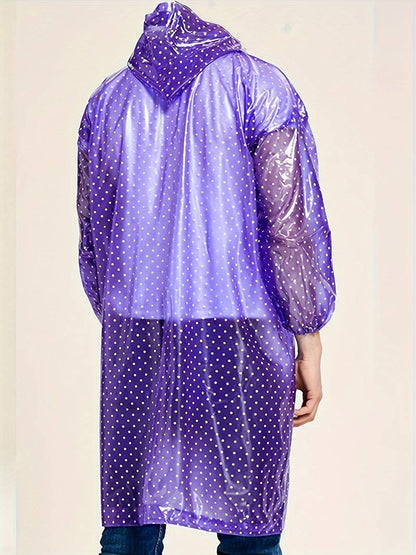Chubasquero informal con lunares y tapeta de botones para mujer | Ideal para otoño/invierno