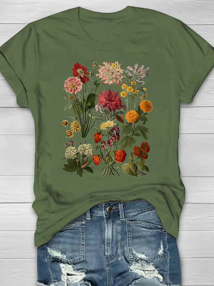 Yana | Camiseta Floral Vintage Estilo Retro para Casual Chic