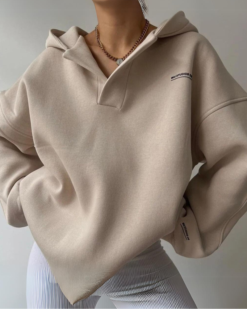 Elisa | Sudadera Casual Con Cuello En V Y Estampado - Ideal Para Otoño/Invierno