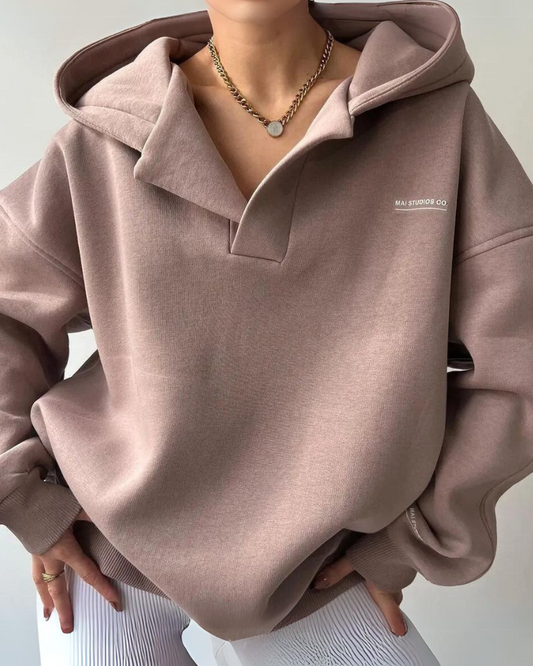 Elisa | Sudadera Casual Con Cuello En V Y Estampado - Ideal Para Otoño/Invierno