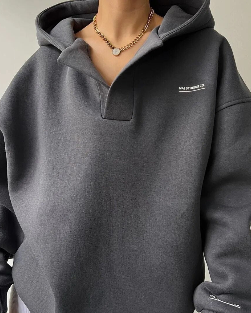 Elisa | Sudadera Casual Con Cuello En V Y Estampado - Ideal Para Otoño/Invierno