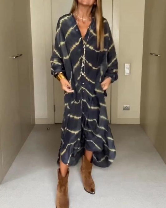 Vestido largo con rayas boho