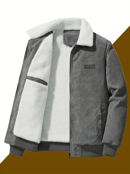 Chaqueta de invierno de algodón transpirable de estilo retro informal para hombre | Perfecta para llevar a diario