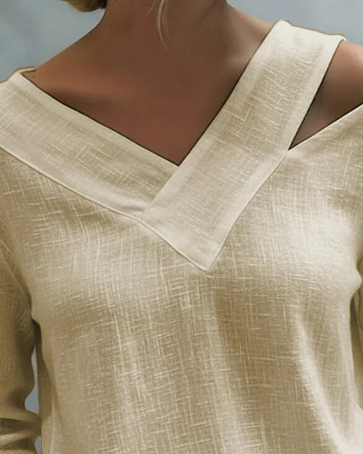 Damska Bluzka Z Wycięciem V-Neck