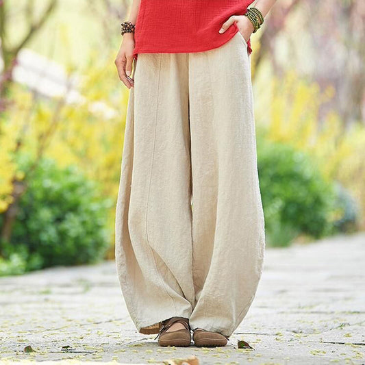 Pantalones anchos y vaporosos para mujer