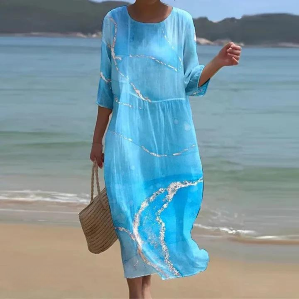 Elegante vestido que cubre el vientre
