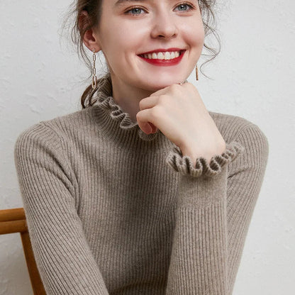 Oleana Sweater | Jersey de cachemira para mujer con diseño de cuello alto