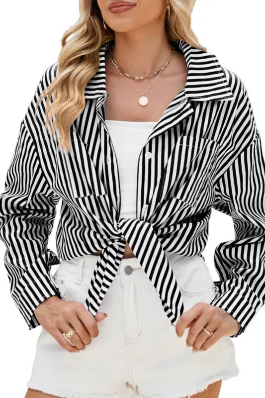 Sabrina | Camisa de rayas con botones para mujer