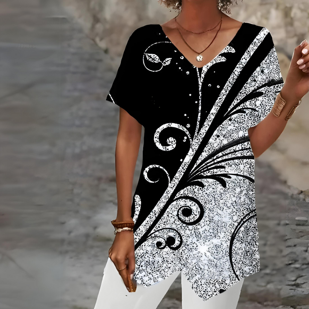 Camiseta elegante con cuello en V Annelies