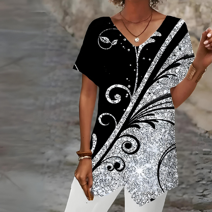 Camiseta elegante con cuello en V Annelies