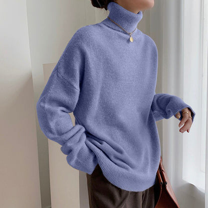 Elegante jersey de punto con cuello alto