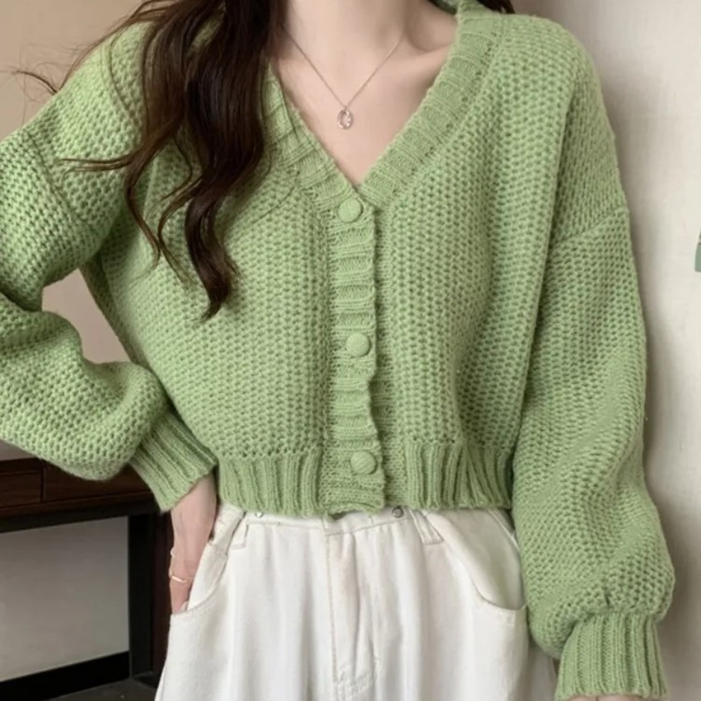 Qandara Cardigan - Chaqueta casual con cuello en V