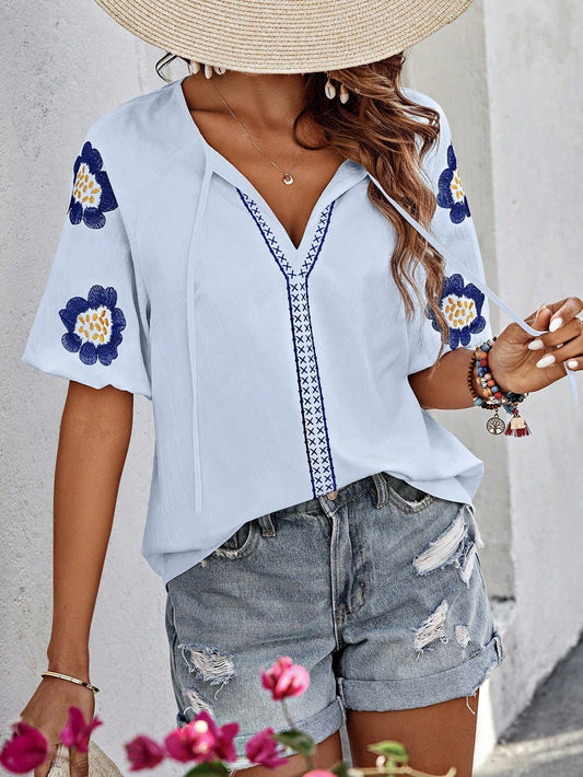 Zenya Blusa Boho Bordada