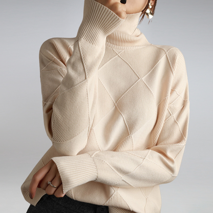 Elegante jersey de cuello alto para mujer