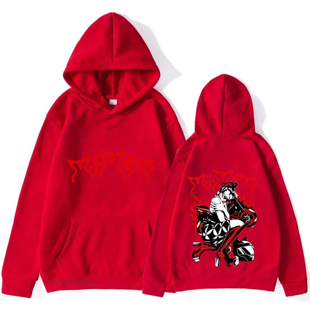 Heidi Mode | Motomami Rosalia Sudadera con capucha gráfica negra