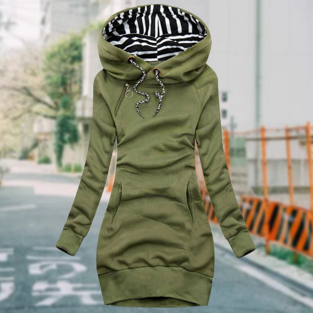 Sudadera con capucha larga y cálida para mujer