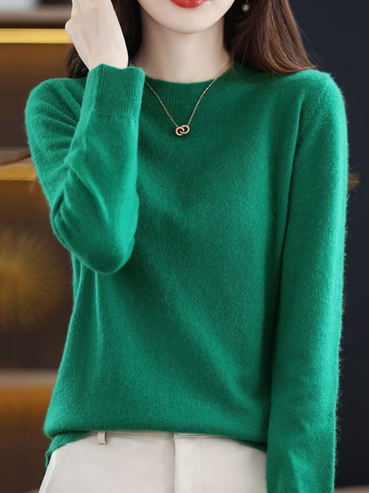 Jersey informal con cuello redondo y mangas largas para un look relajado