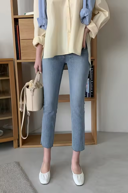 Lila | Vaqueros de pierna recta azul claro para mujer
