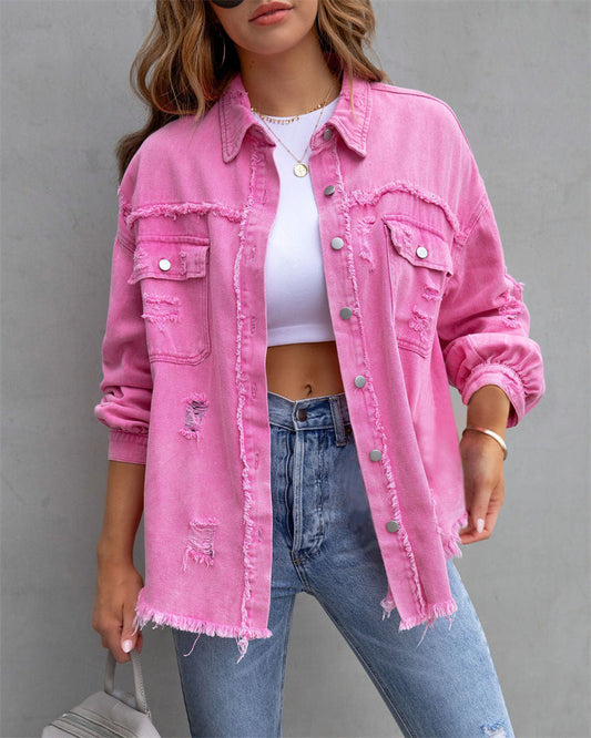 Chaqueta vaquera de colores para mujer