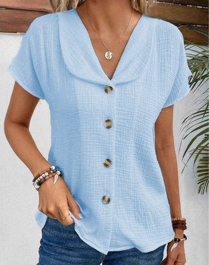 Blusa Vero | Top chic con elegante cuello y detalles de botones