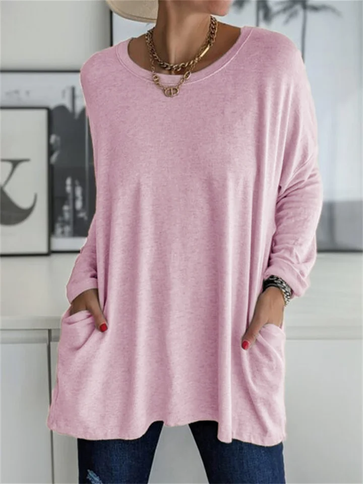 Blusa holgada con bolsillo para looks de diario