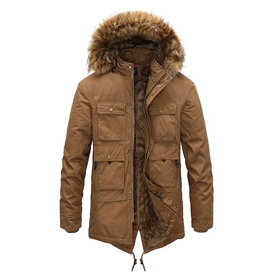 Chaqueta de invierno para hombre | Parka gruesa con capucha y forro extraíble | Abrigo cálido | Chaqueta de moda oversize