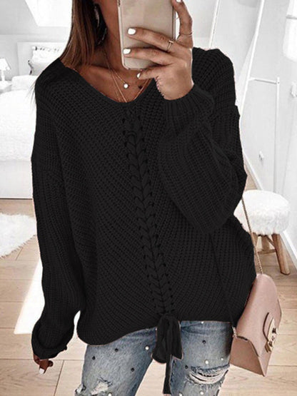 Elegante jersey de cuello redondo y corte holgado