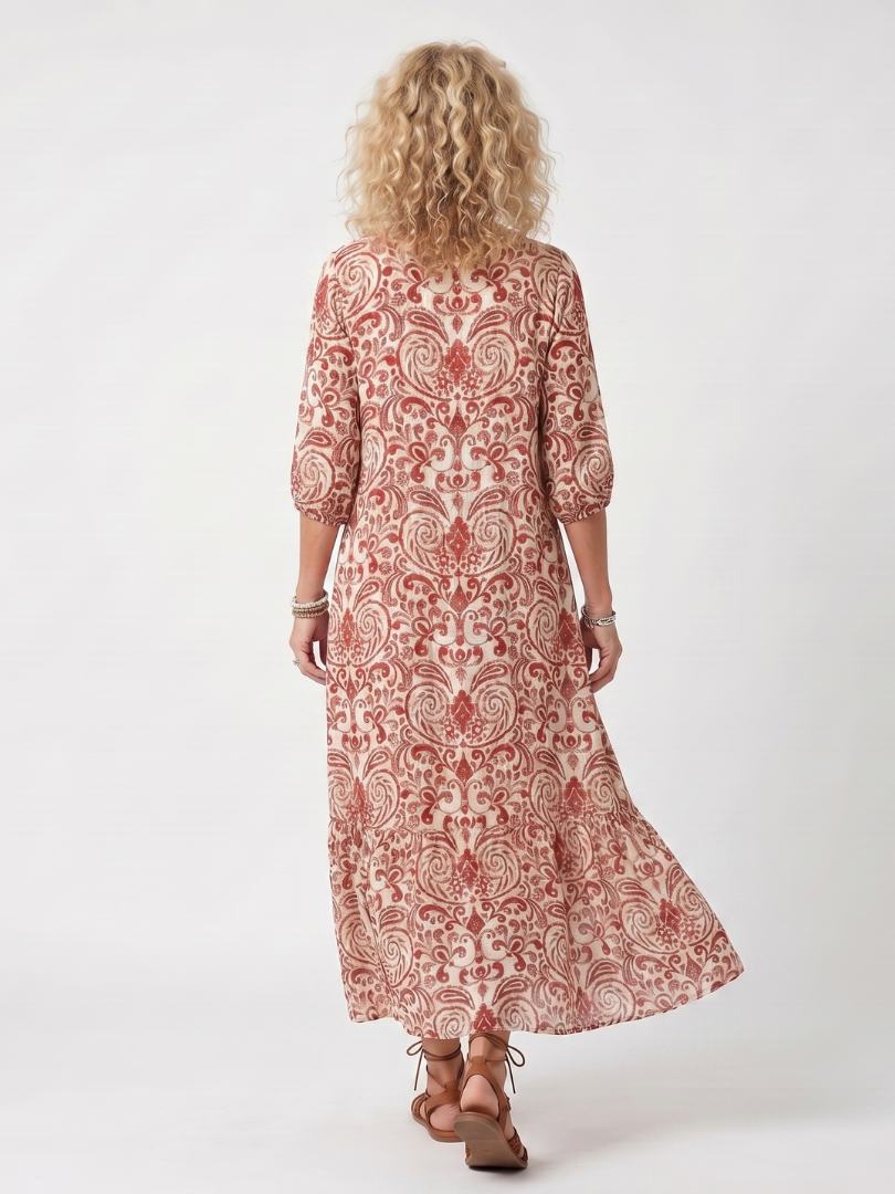 Damska Sukienka Maxi Paisley Boho