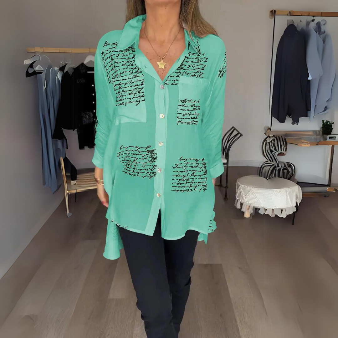 Camisa con estampado de letras para mujer