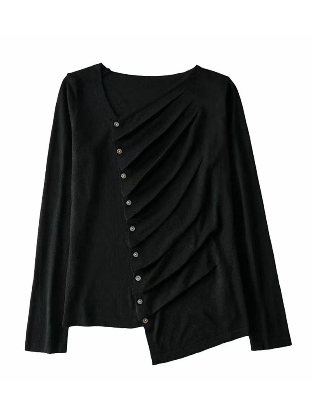 Viena cardigan | Cárdigan asimétrico plisado suelto