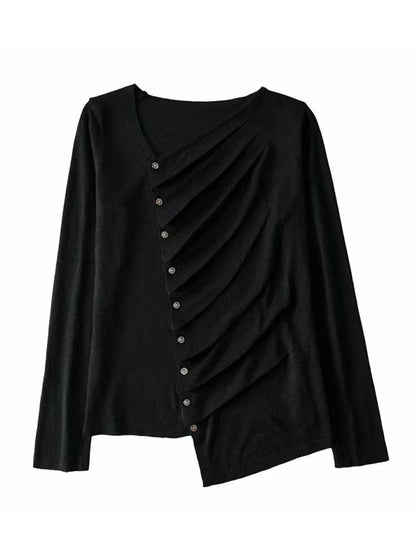 Viena cardigan | Cárdigan asimétrico plisado suelto
