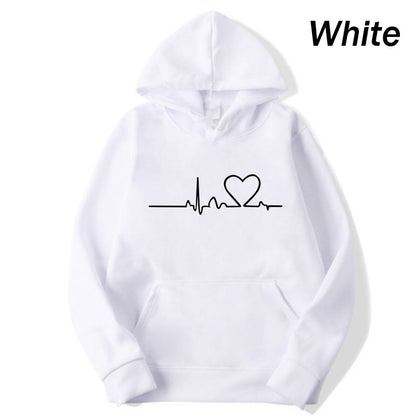 Heidi Mode | Casual Chic - Sudadera con capucha y estampado de corazones