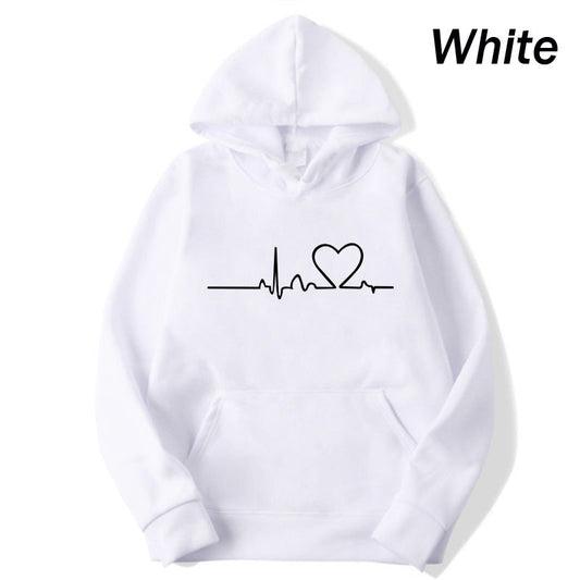 Heidi Mode | Casual Chic - Sudadera con capucha y estampado de corazones