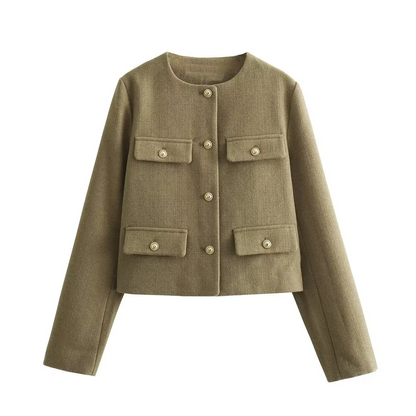 Chaqueta chic de tweed para mujer