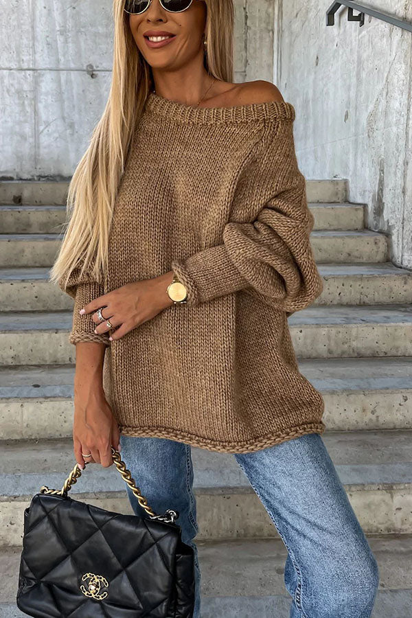 Amaya | Jersey cómodo de cuello ancho para mujer, informal y elegante