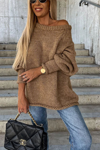 Amaya | Jersey cómodo de cuello ancho para mujer, informal y elegante