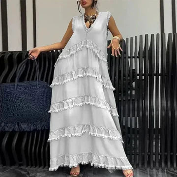 Elsie - Vestido casual con cuello en V para mujer