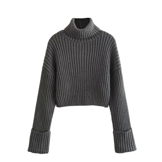 Eva | Jersey de cuello alto de canalé para mujer