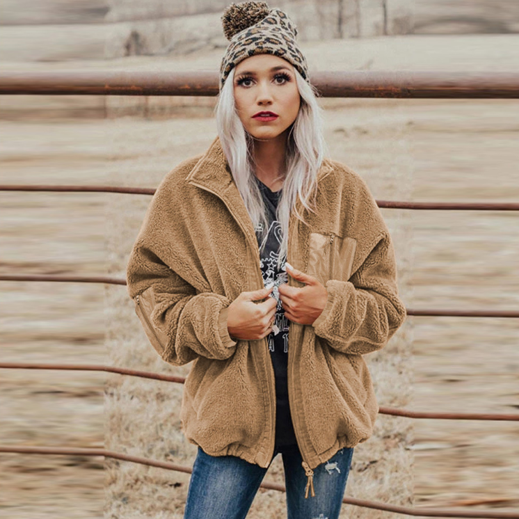 Chaqueta suelta y cálida para mujer