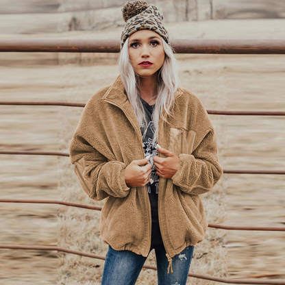 Chaqueta suelta y cálida para mujer