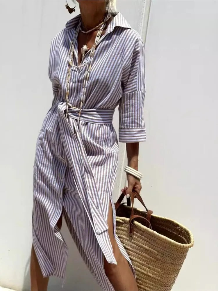Vestido ligero a rayas con estilo